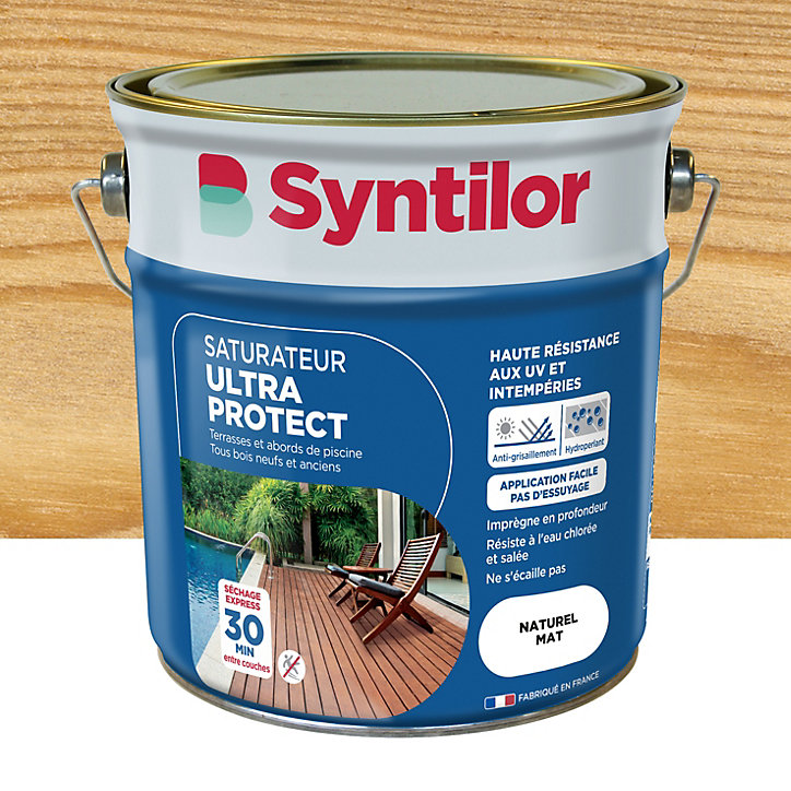 Saturateur extérieur Ultra Protect protection des terrasses en bois naturel mat Syntilor 2,5L