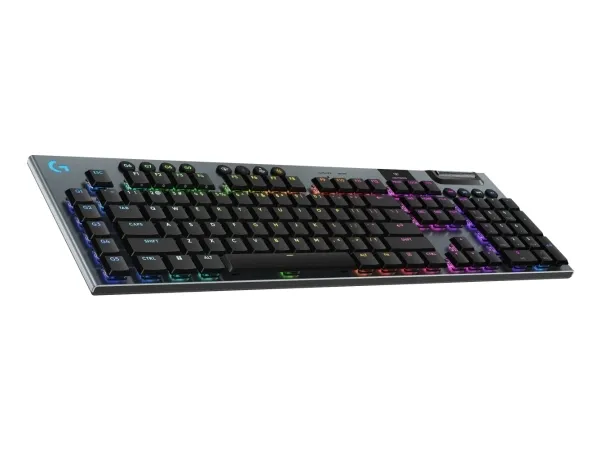 Logitech G G915 X - Tastatur - gaming, LIGHTSPEED - full size - bagbelyst - trådløs - Bluetooth, 2.4 GHz, USB-C - sort