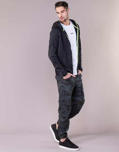 G-Star Raw - STRETT SLIM HOODED ZIP THRU SW L/S - Noir