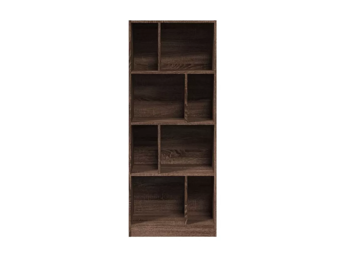 Bibliothèque chêne marron 57x28,5x141 cm bois d'ingénierie