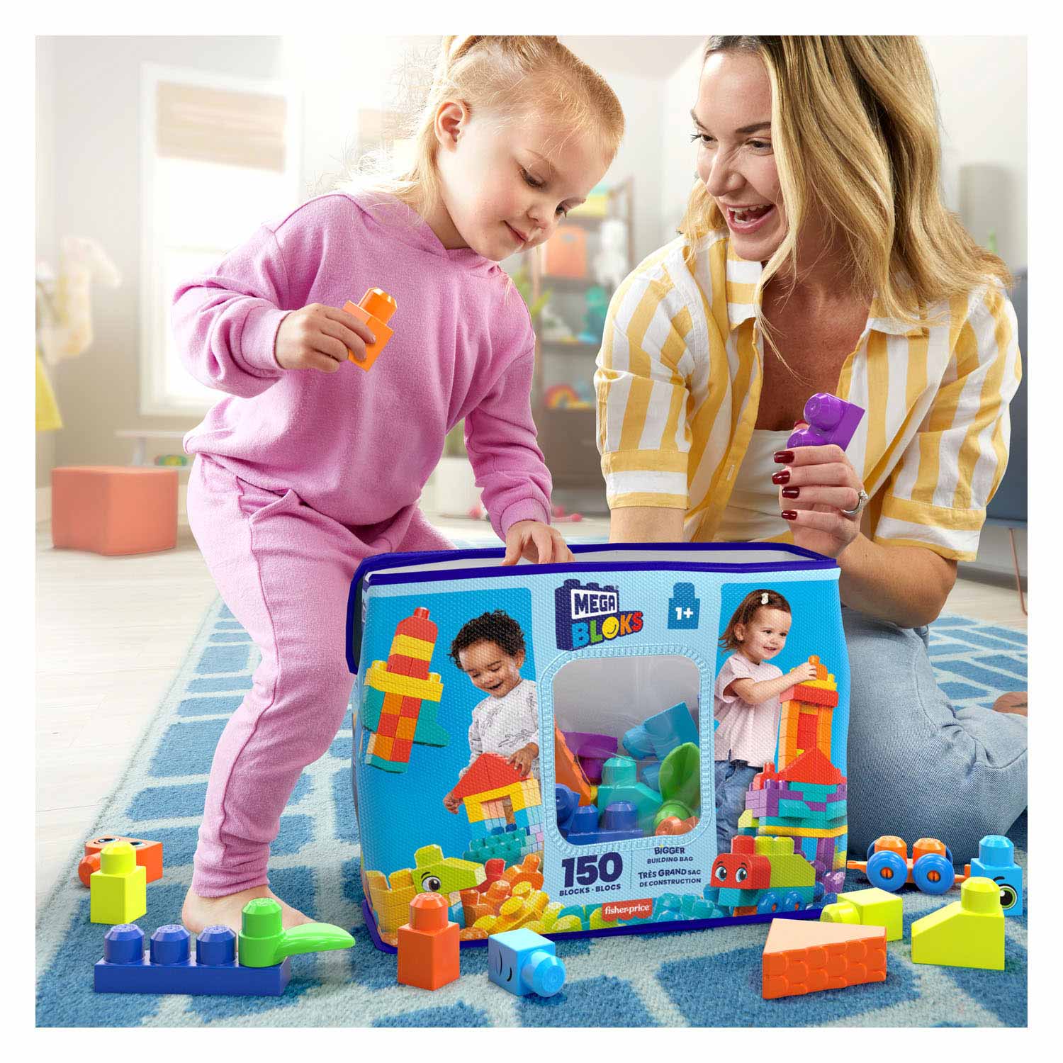 Mega Bloks - Bigger Building Bag Bouwblokken, 150dlg.