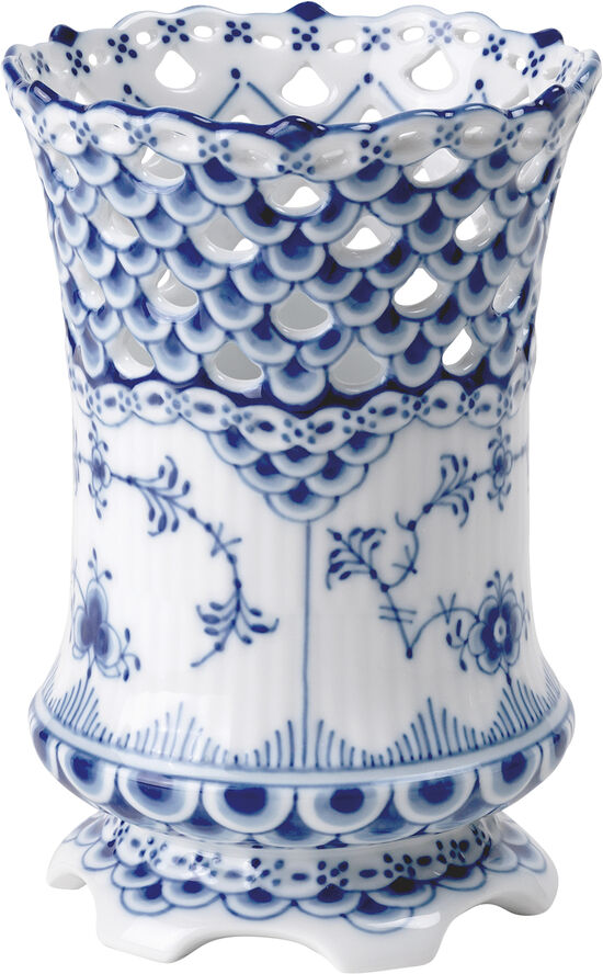 Royal Copenhagen Musselmalet Helblonde Vase 11 cm Hvid