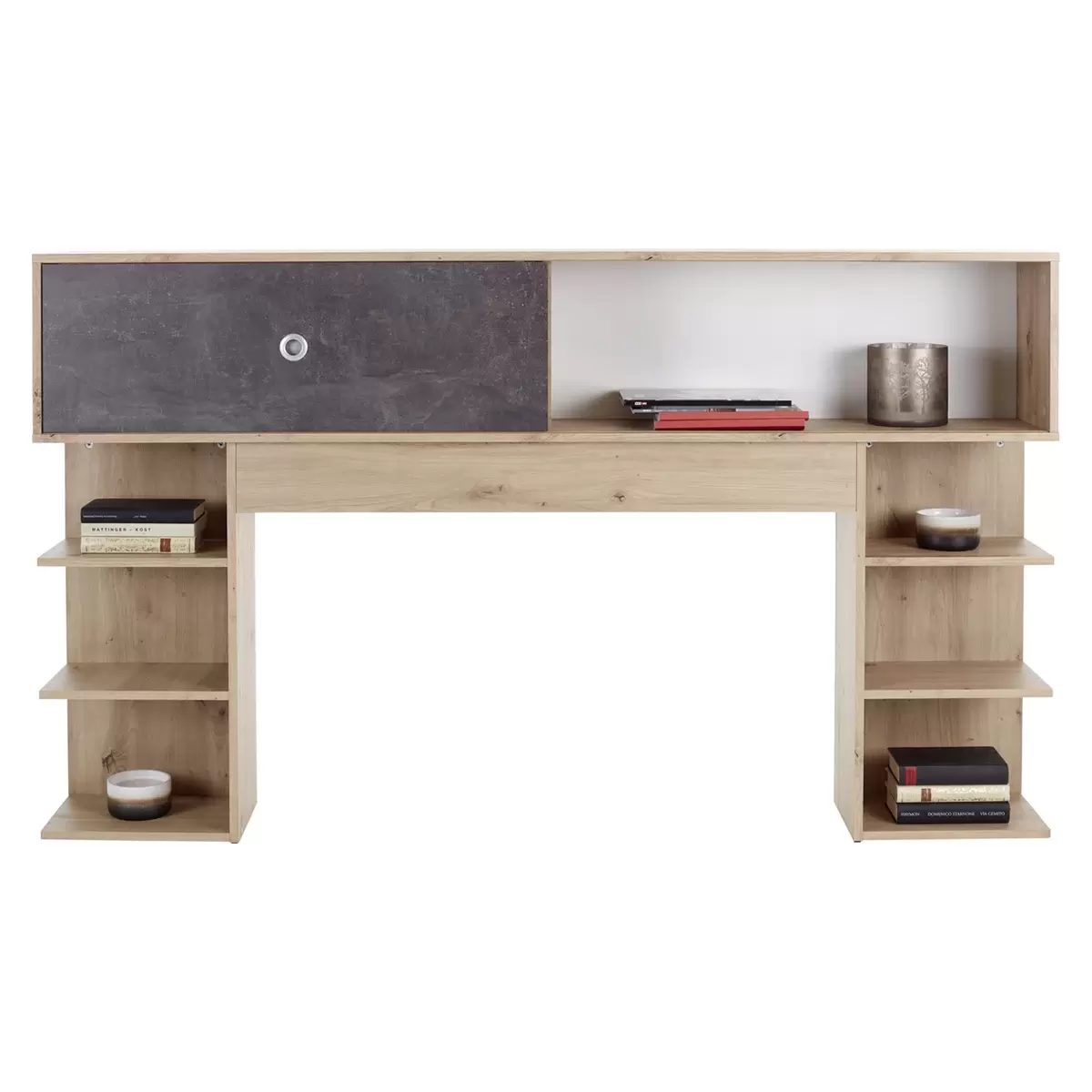 Bettüberbau Azurro 140 140 x 200 Eiche Artisan,dunkelgrau