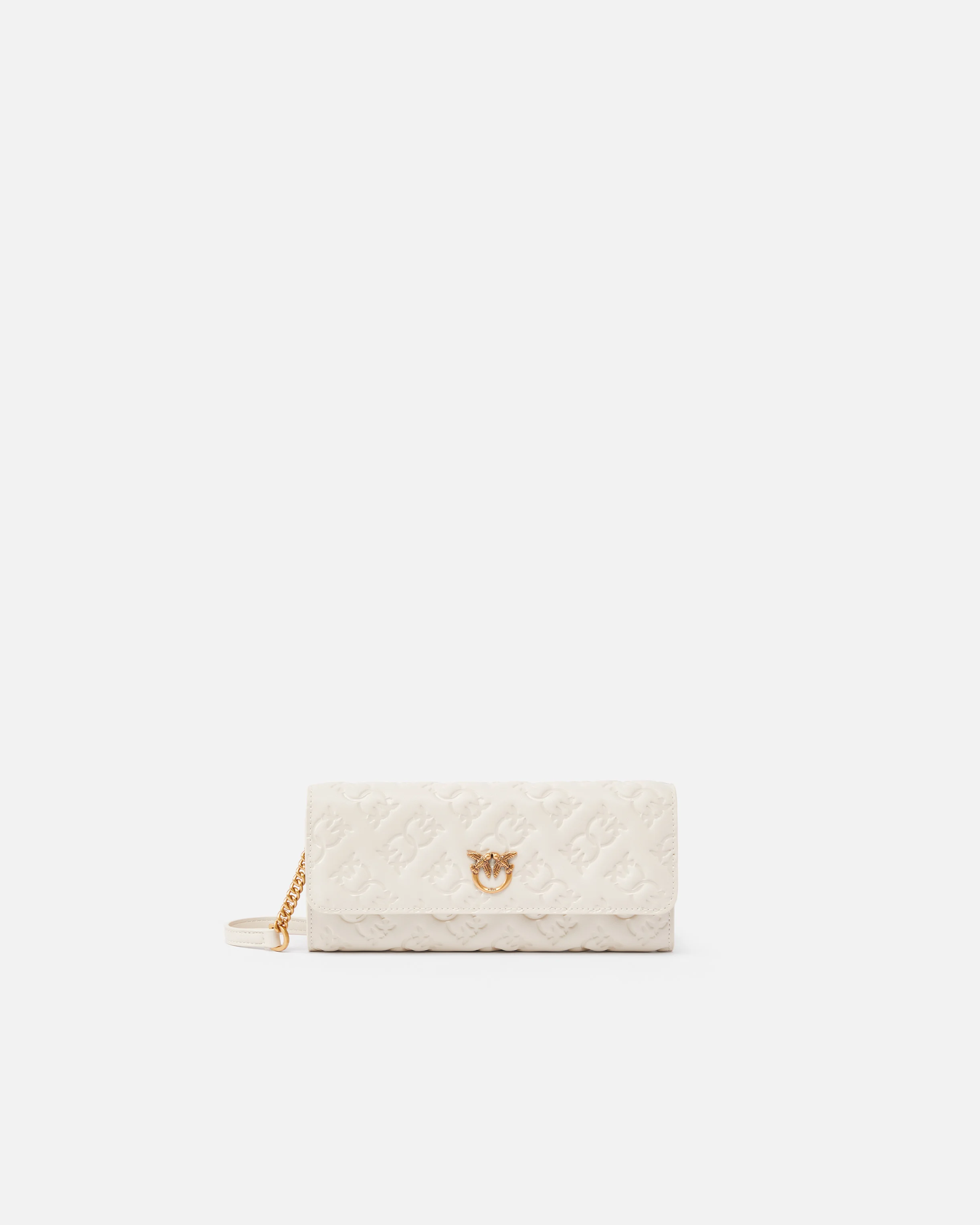 Portefeuille rectangulaire monogram à bandoulière | Blanc
