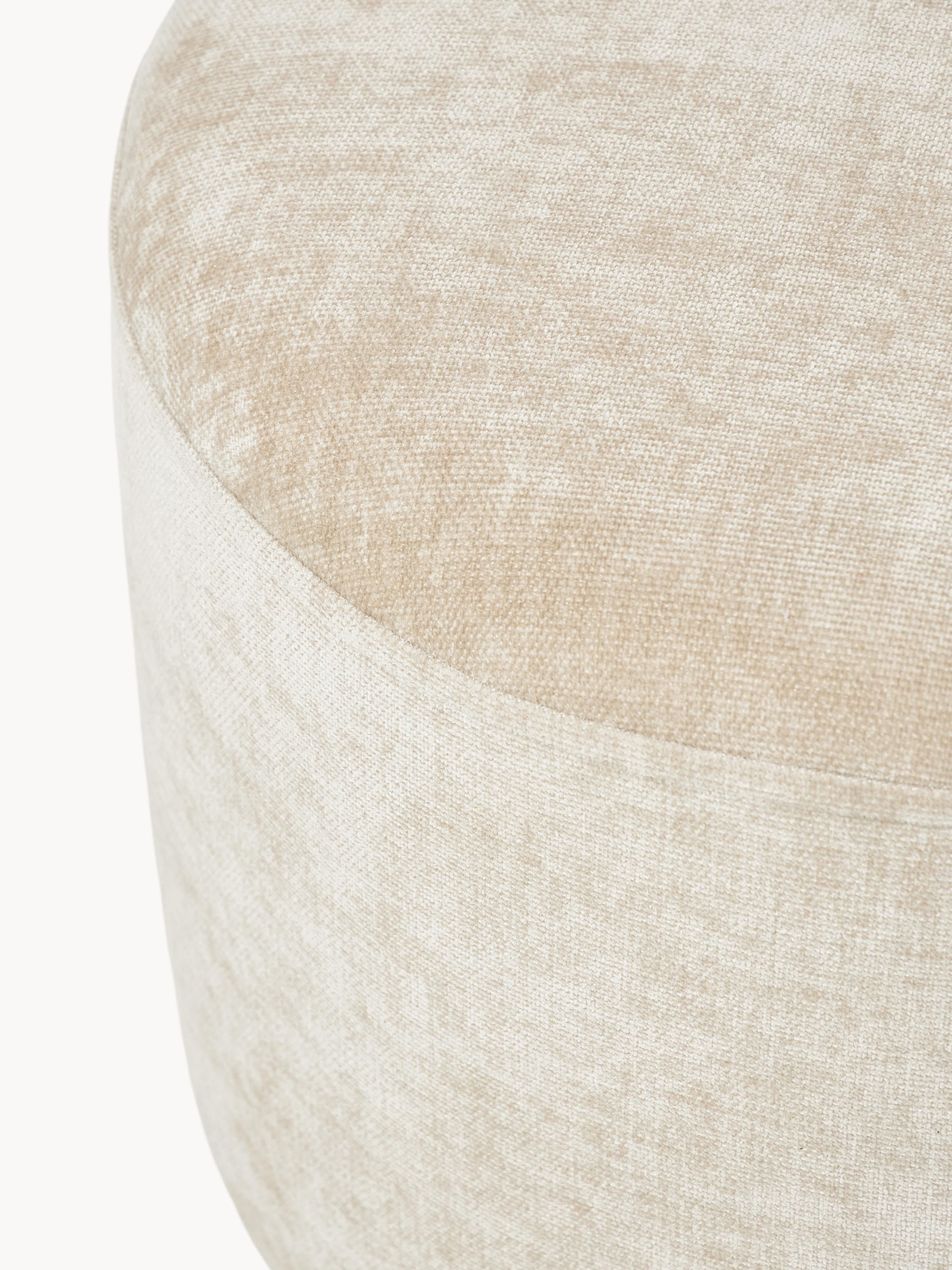 Beklede poef Lino met bolpoten met marmerlook