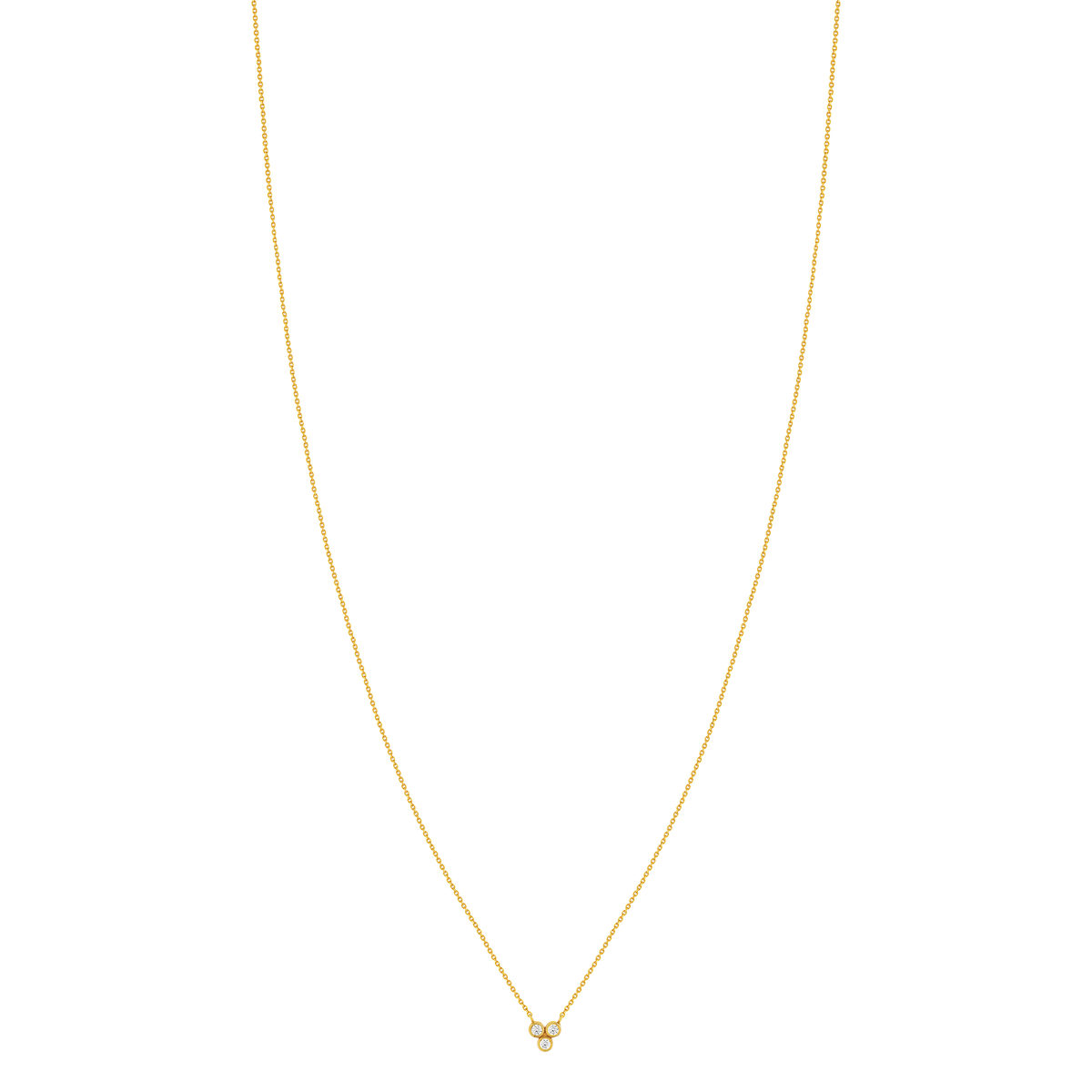 Collier or 375 jaune zirconias blancs 45 cm