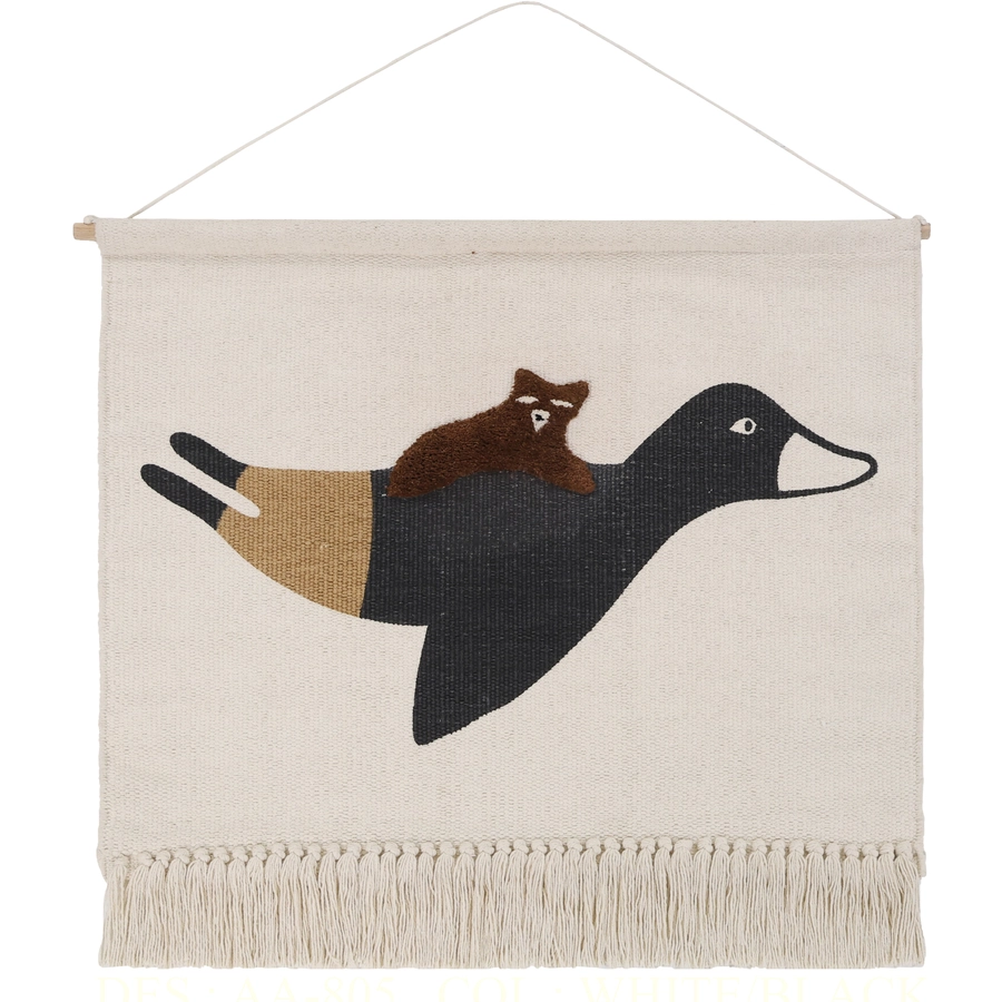 Tapis Petit Wandteppich Birdy cream brown 70 x 50 cm