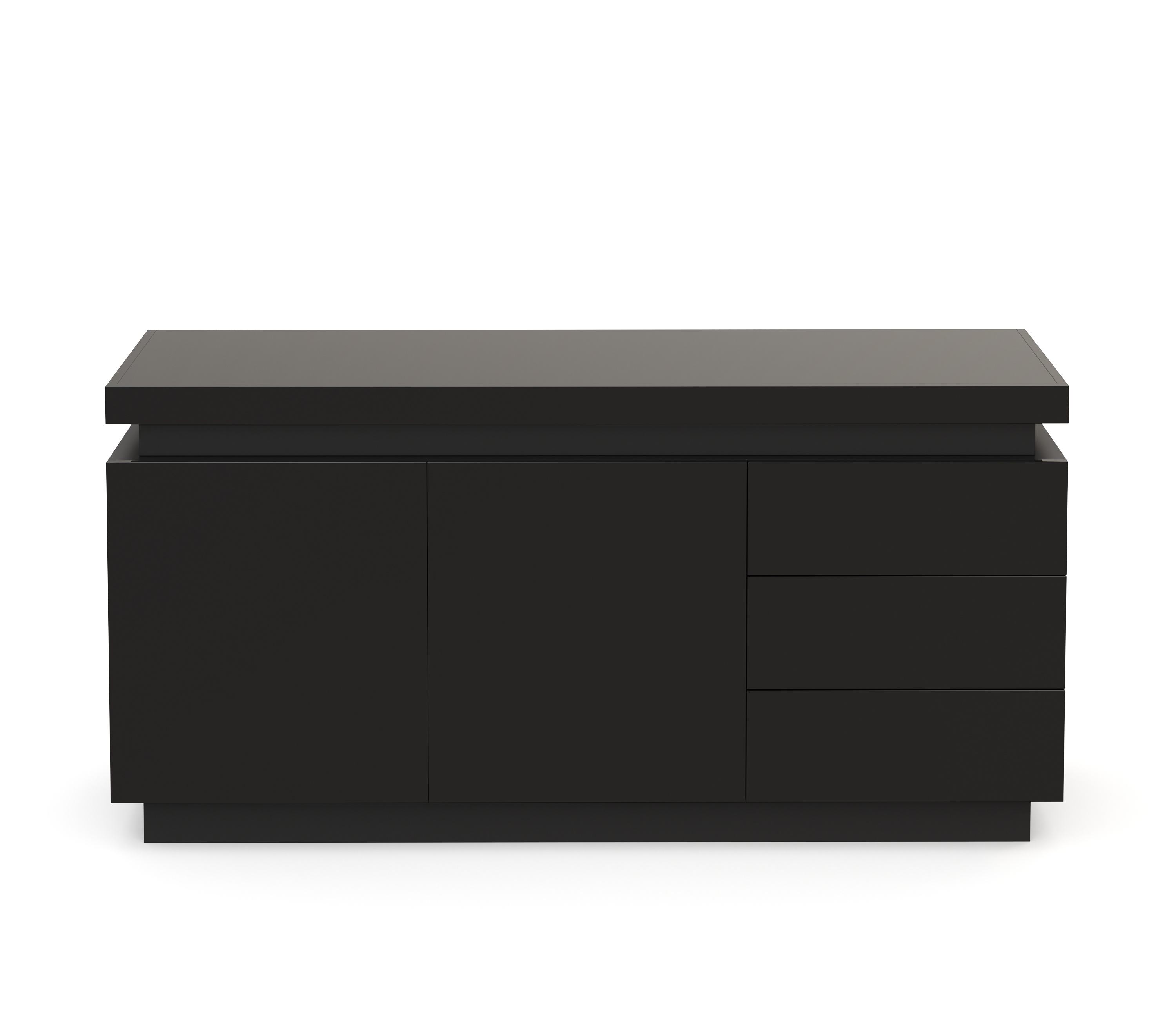 Sideboard LED ELVIO 150 x 75 cm schwarz
