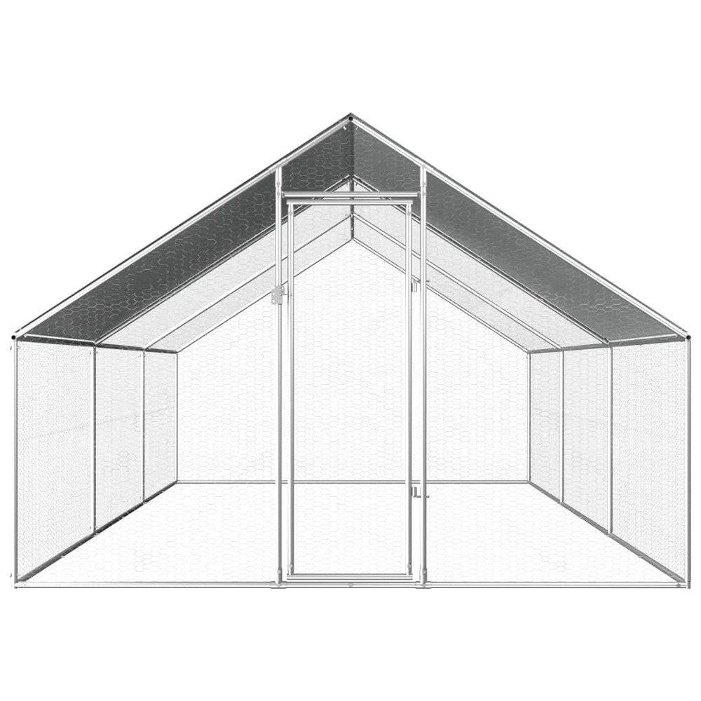 Poulailler d'extérieur 2,75 x 6 x 1,92 m acier galvanisé toit en pe