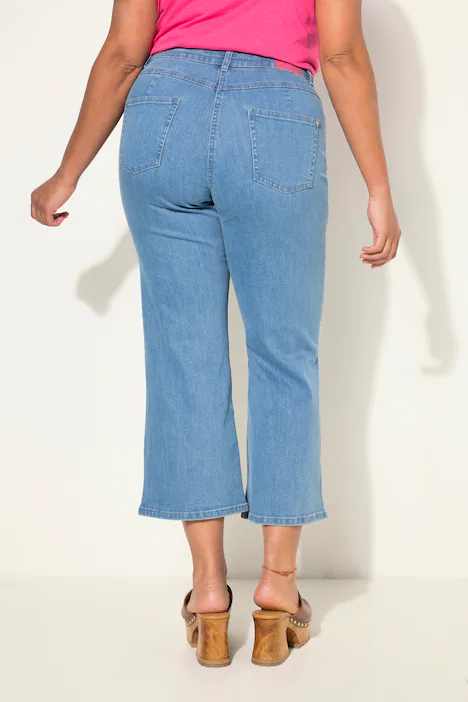 Jeans, weites Bein, Destroy-Effekten, Smiley, light blue