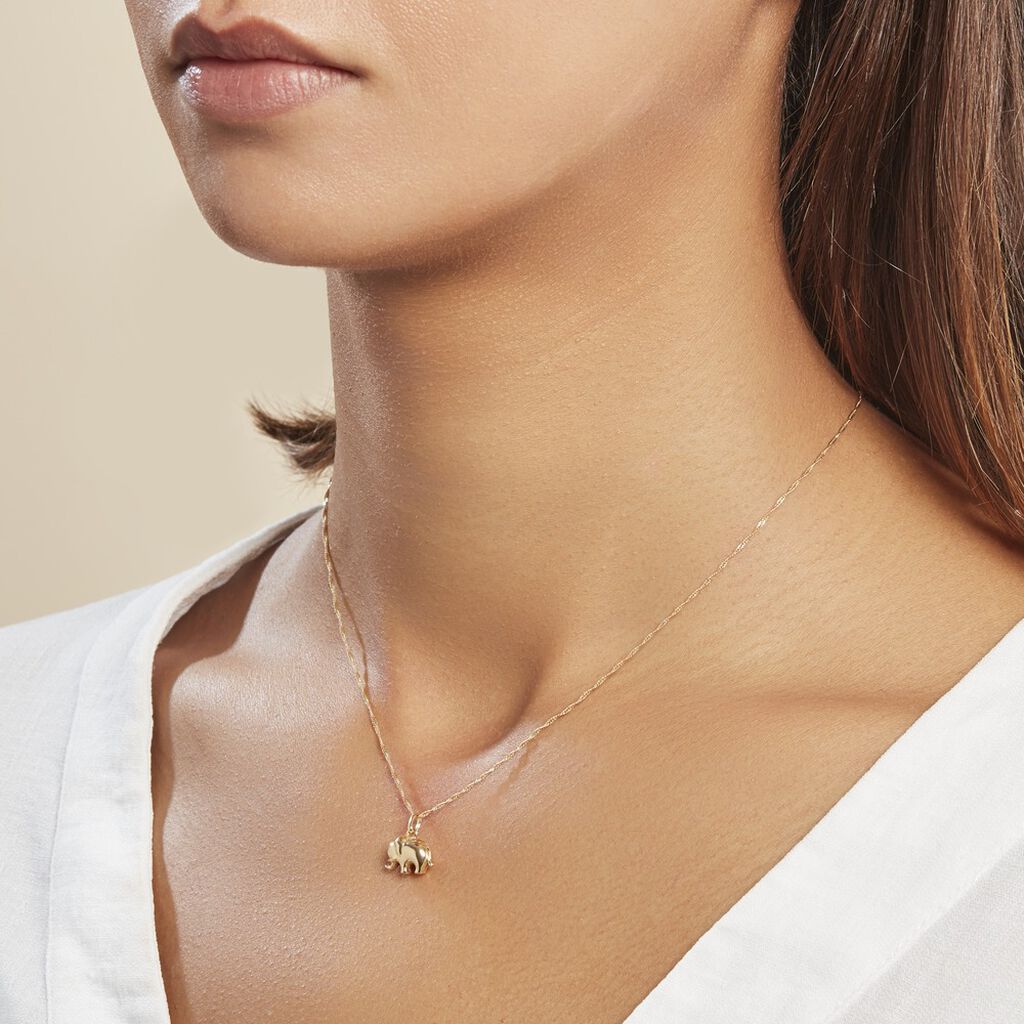 Pendentif Haiza Elephant Or Jaune