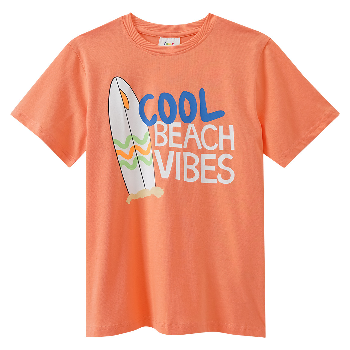 Famy 3 Jungen T-Shirts in verschiedenen Dessins dunkeloliv / orange / beige