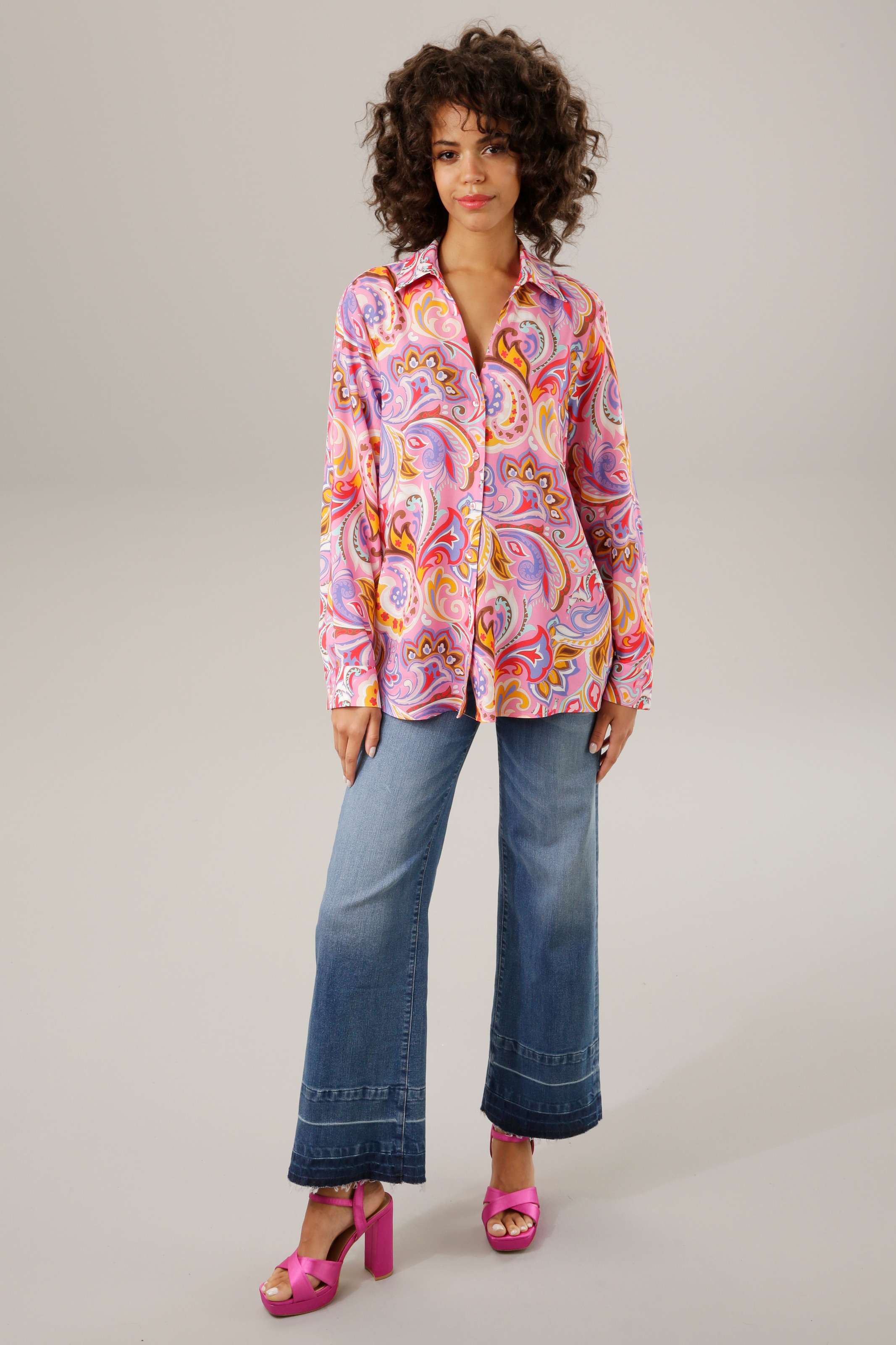 Aniston CASUAL Hemdbluse , graphische Paisley-Muster - jedes Teil ein Unikat