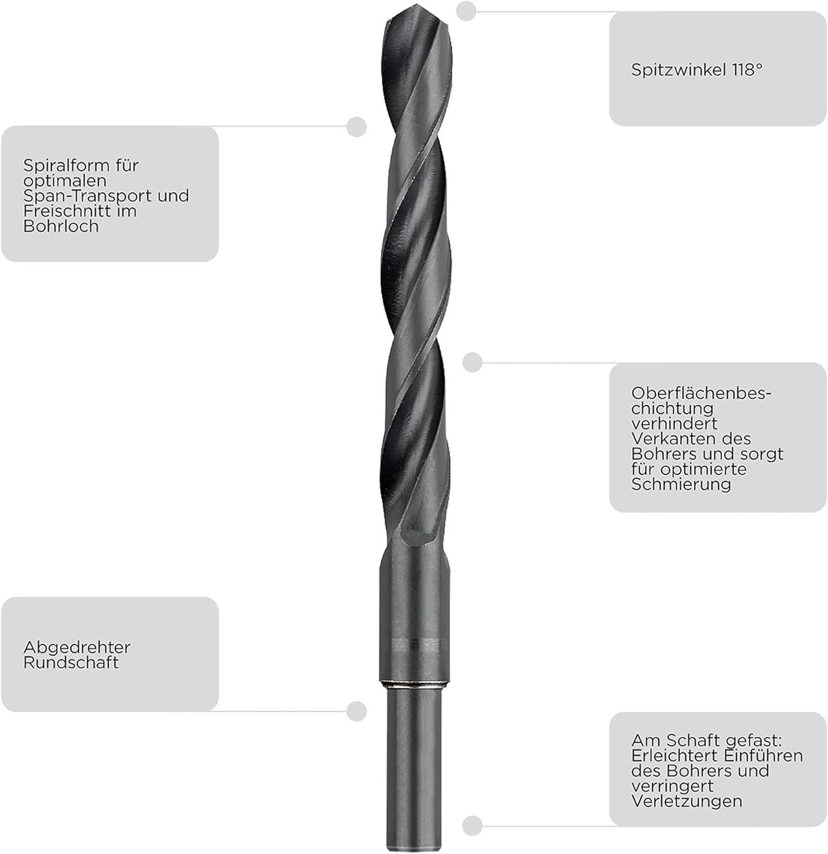 kwb HSS metaalboor Ø 14 mm met gedraaide schacht - rolgesmeed precisiegereedschap voor nauwkeurig boren - Geschikt voor staal, gietijzer, non-ferrometalen en harde kunststoffen