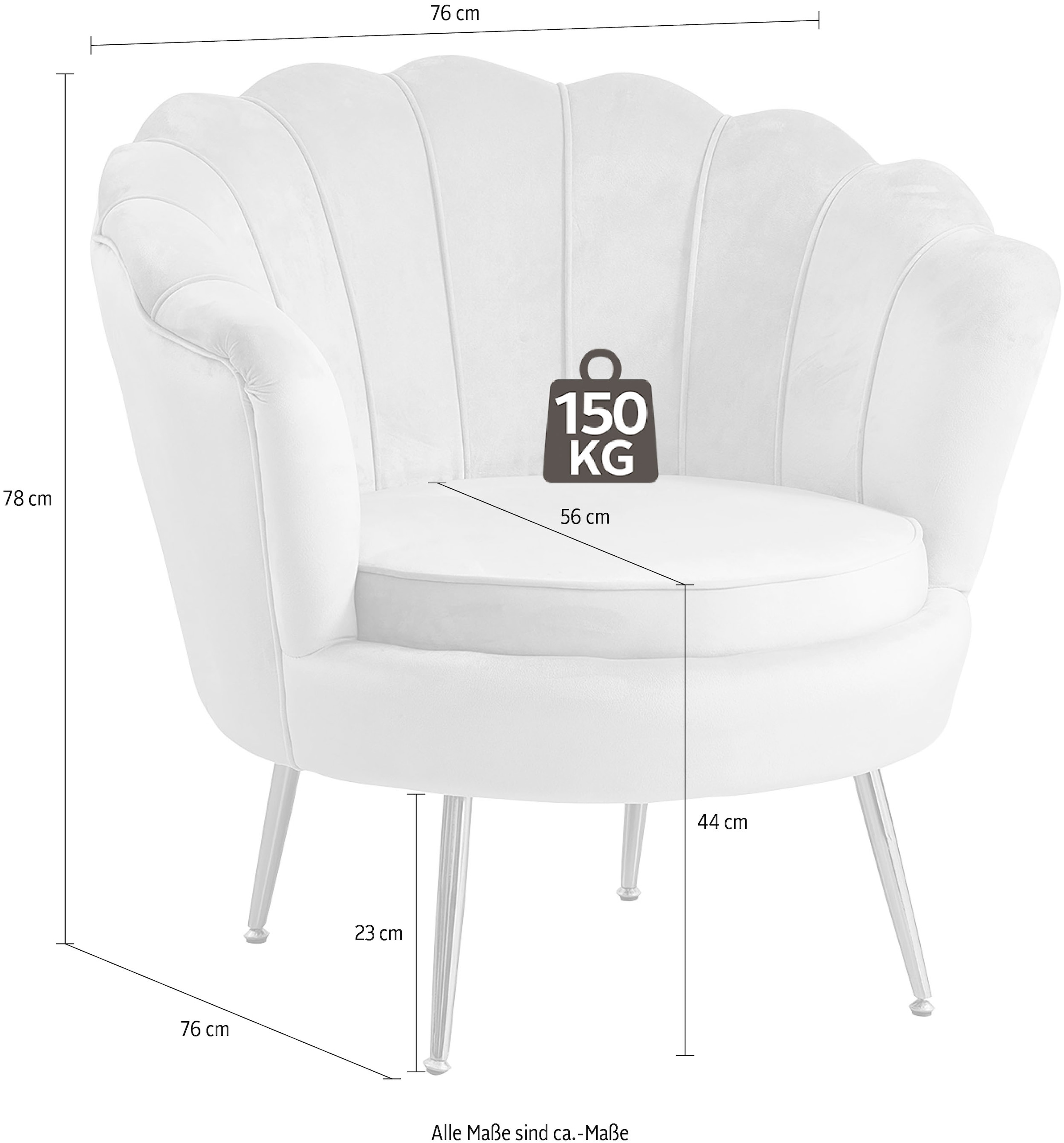 SalesFever Loungesessel »Clam - Design Cocktailsessel« Prachtvoll extravagantes Design im Muschel-Look
