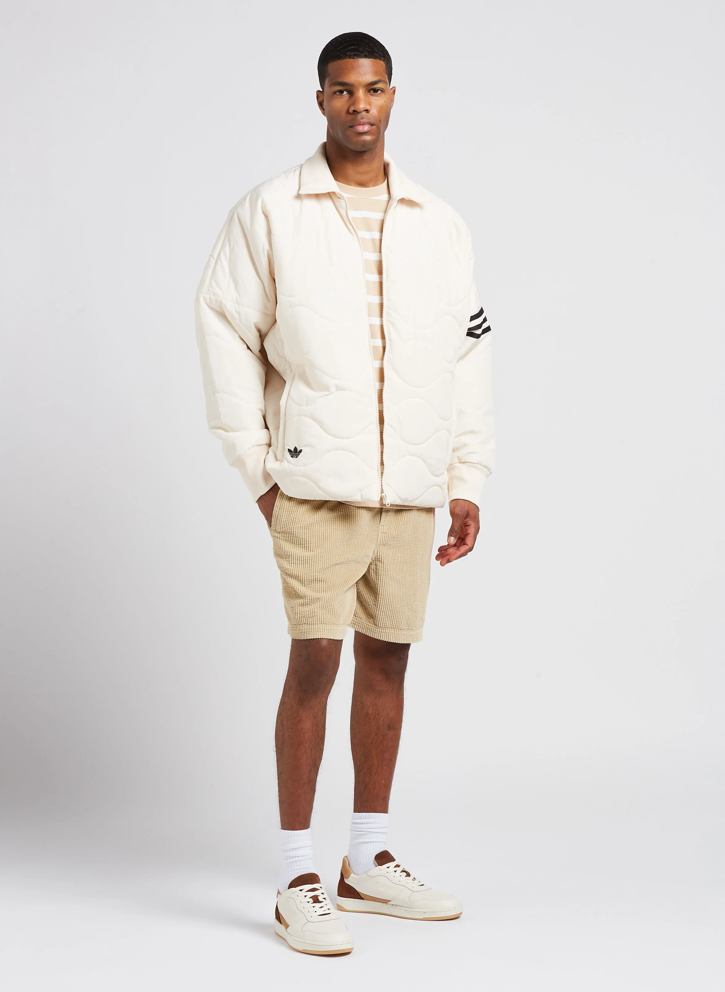 Doudoune col montant matelassée | Beige
