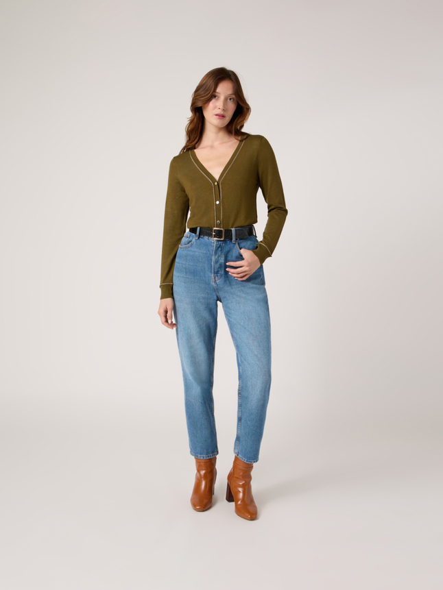Gilet avec détails fils métallisés