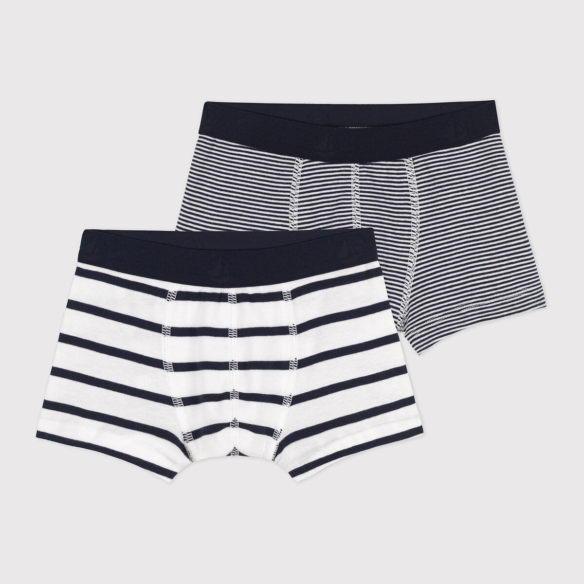 PETIT BATEAU<br>Conjunto de 2 cuecas boxer para crianças de 3 a 12 anos