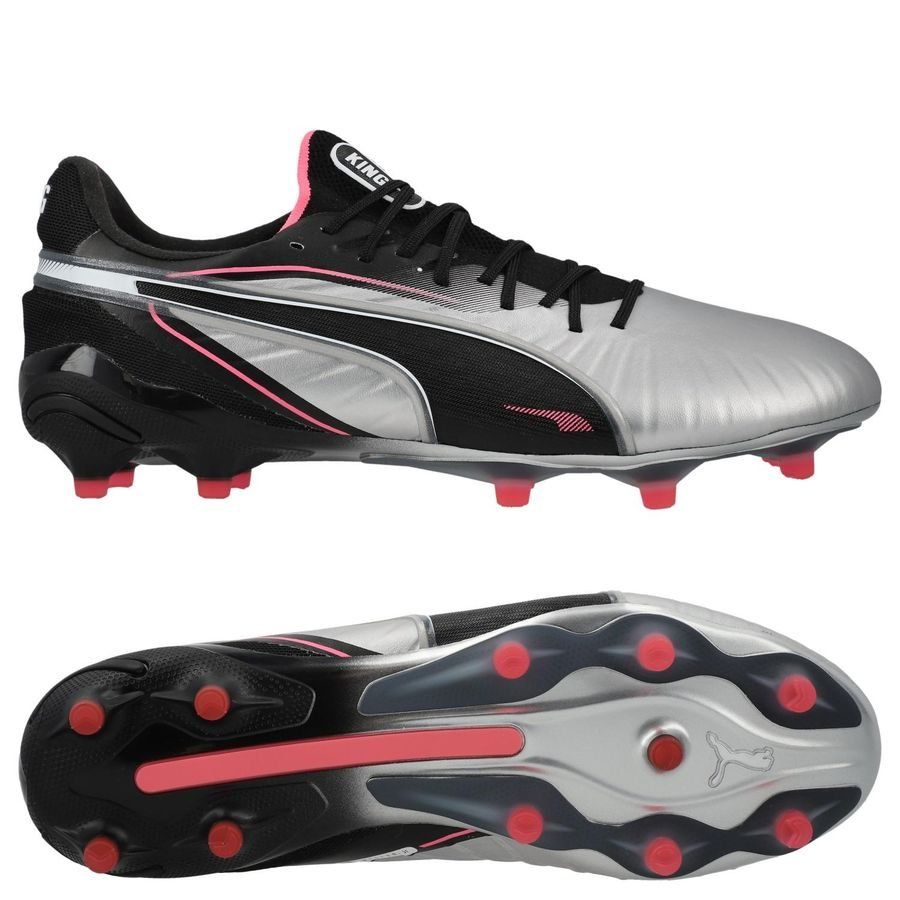 PUMA King Ultimate FG/AG Audacity - Argenté/Noir/Sun Struck/Blanc