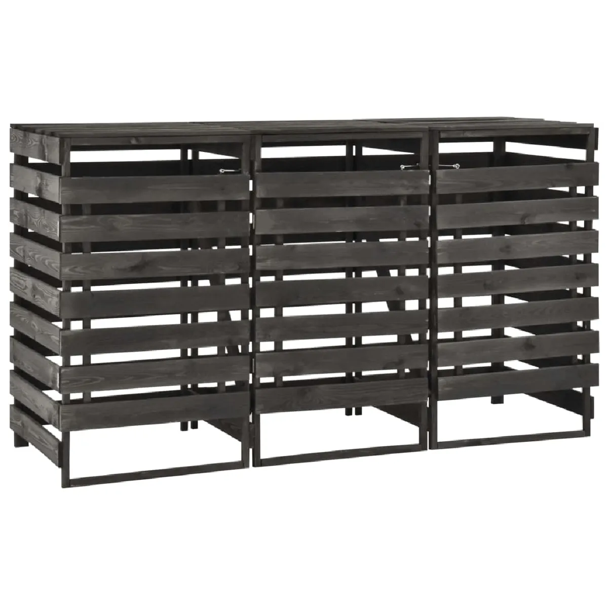 vidaXL Abri de poubelle triple 210x75x121 cm
