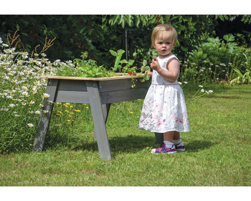 Kinderbed op palen met plank 60x78x50 cm grijs