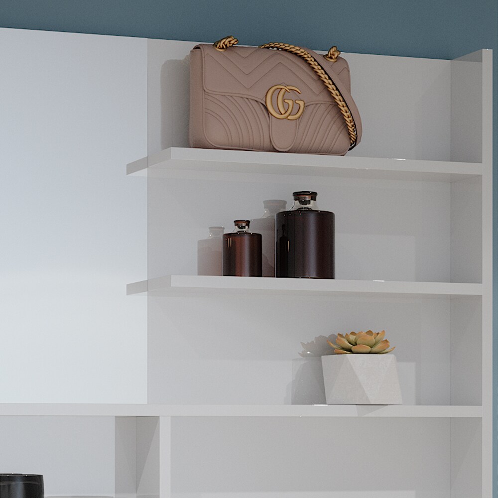 Vicco Spiegelregal Weiß Hochglanz 119,8 x 70 cm, moderner Badspiegel mit Ablagen