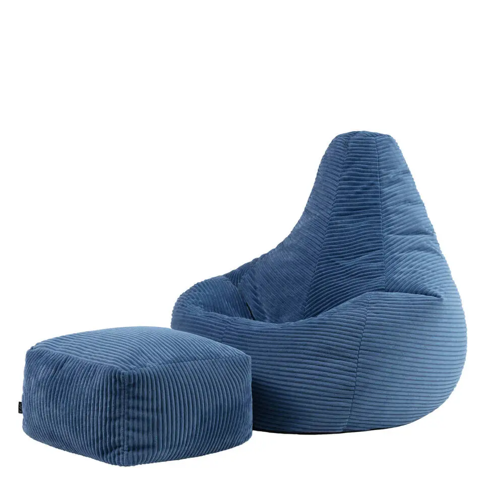 icon Zitzak en Poef Dalton - Corduroy Zitzak - Denimblauw