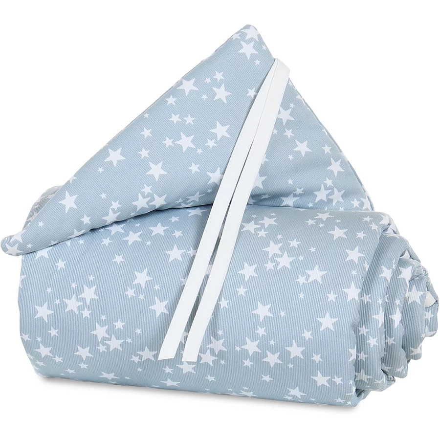 babybay Nestchen Piqué Maxi azurblau Sterne weiß