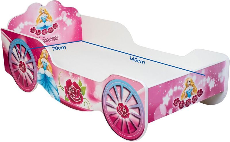 Koetsbed - Peuterbed - 140x70cm - roze koets thema