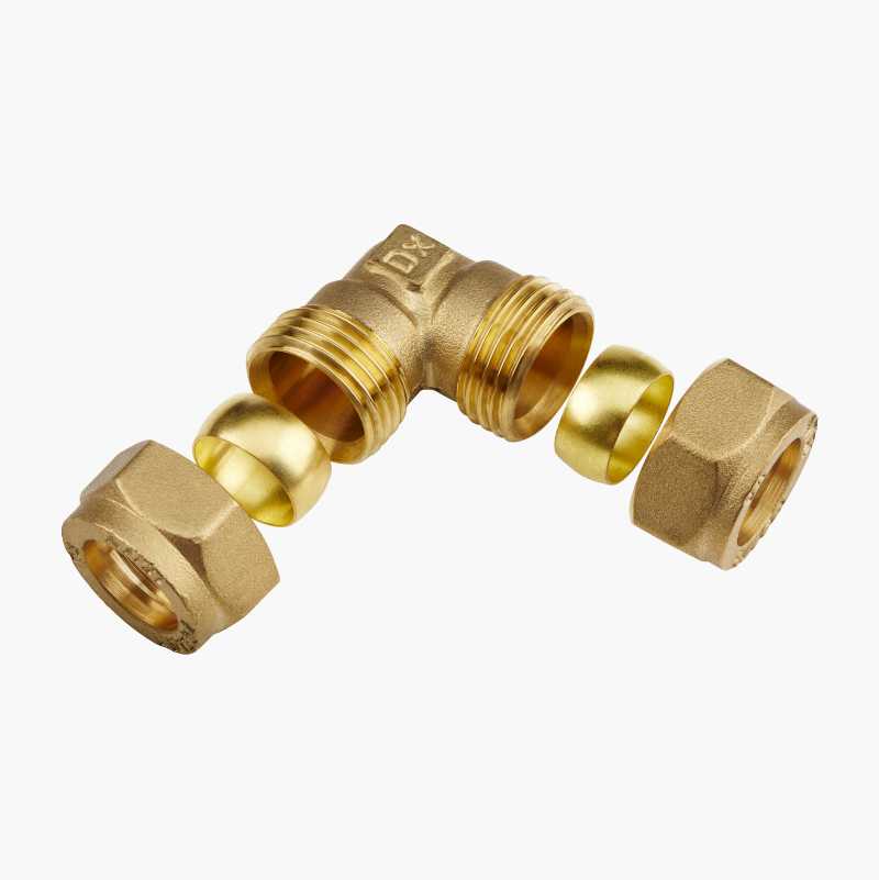 Klemringskobling, vinkel, 10 x 10 mm