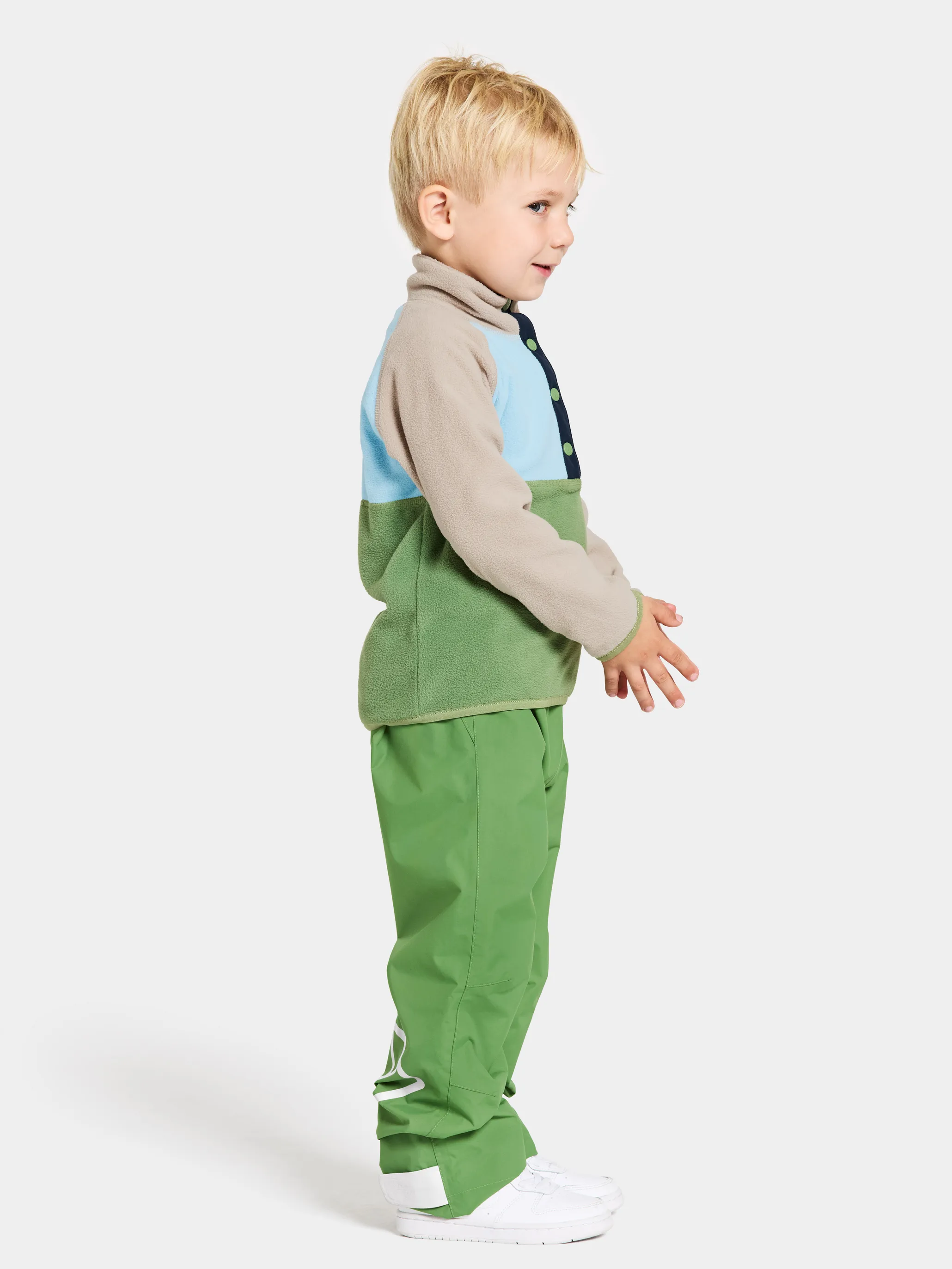 Didriksons Kids' Monte Half Button 4 Algae Green