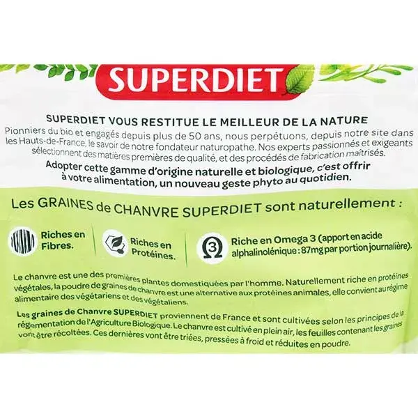 Superdiet Pó de Semente de Cânhamo 200g