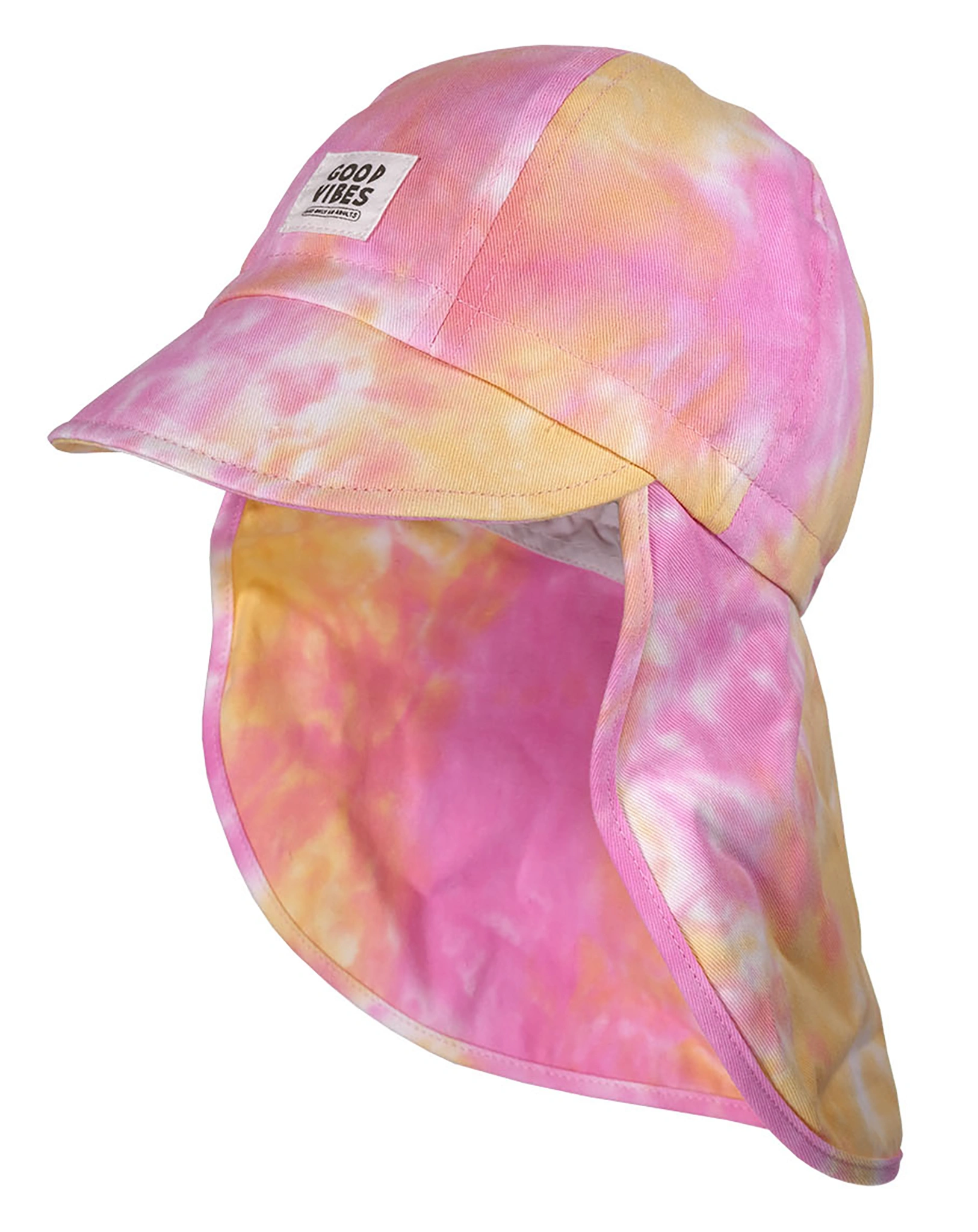 Schildmütze BATIK mit Nackenschutz in rosa/ringelblume