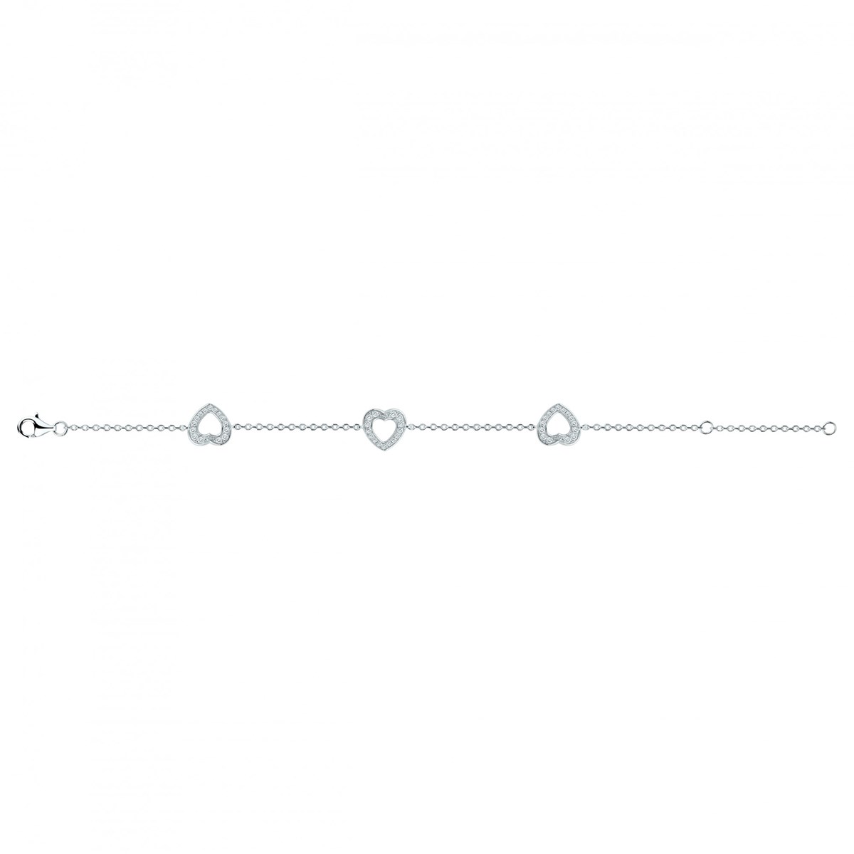 Bracelet souple multi-motifs en Argent avec oxyde de zirconium blanc