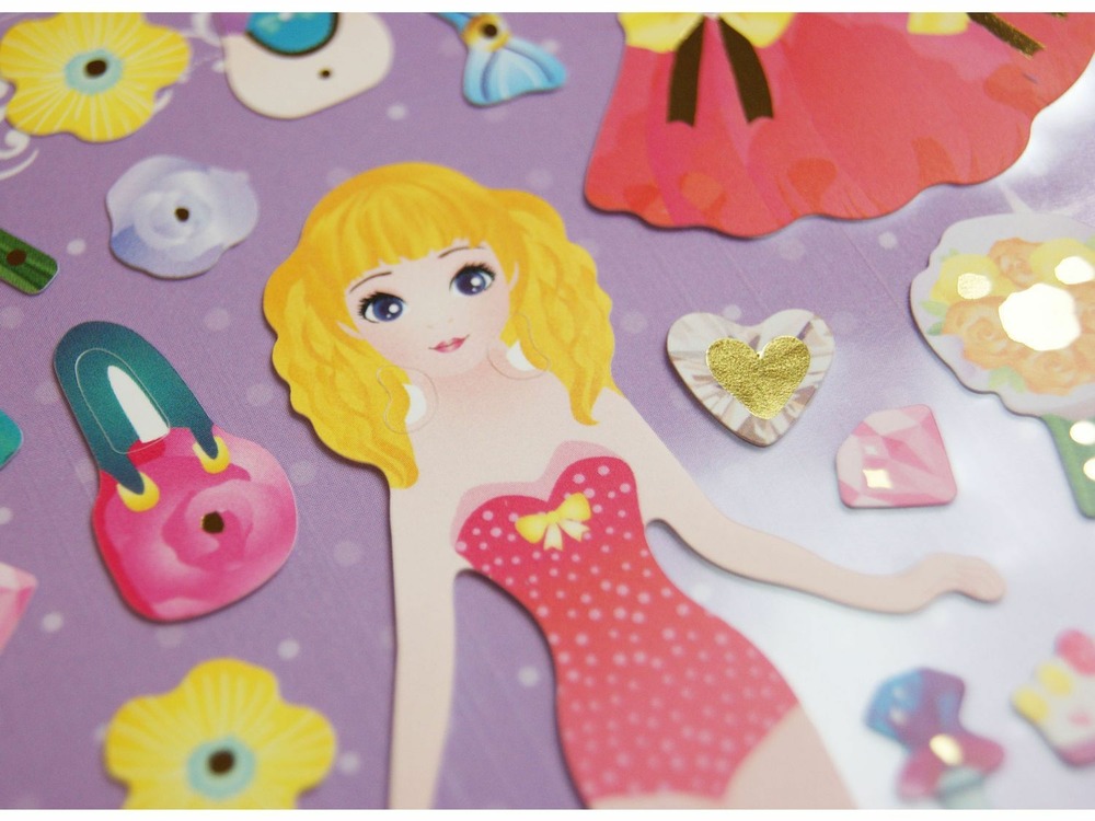 Autocollants - habille ta princesse ! - paillettes