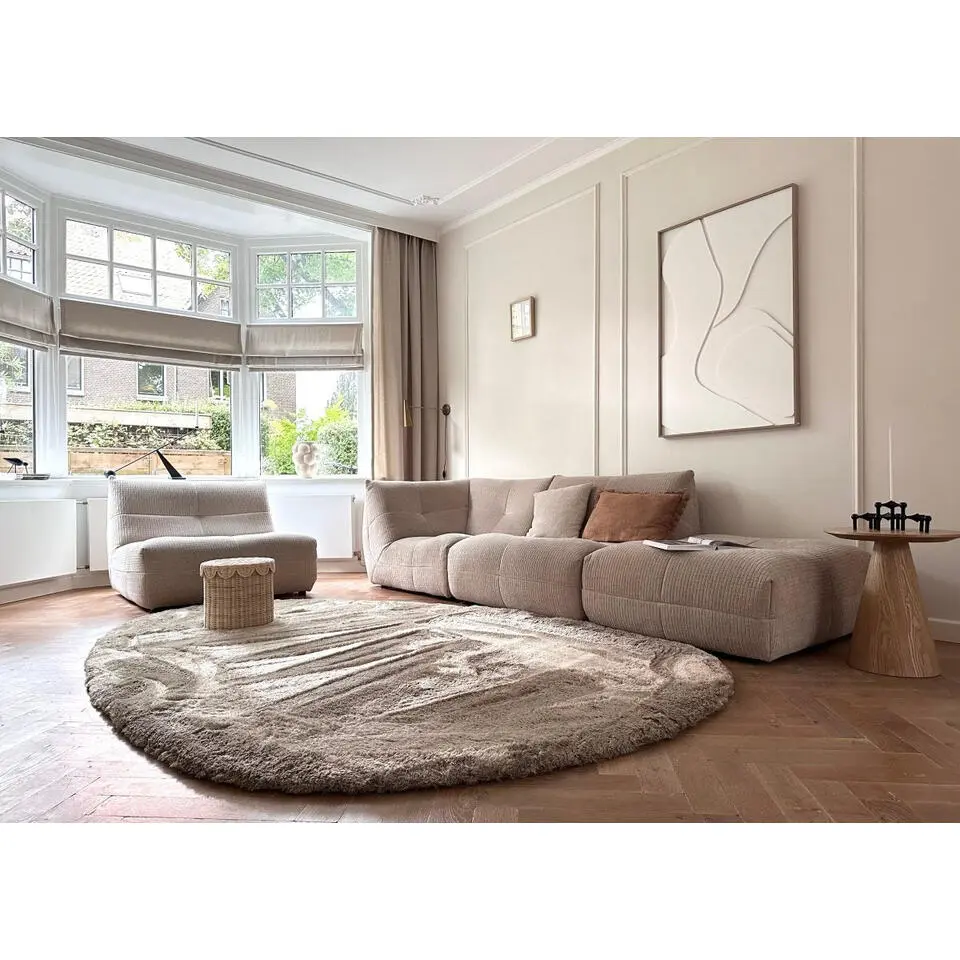 Interieur05 Hoogpolig vloerkleed Odelia beige/wit - 240 x 330 cm