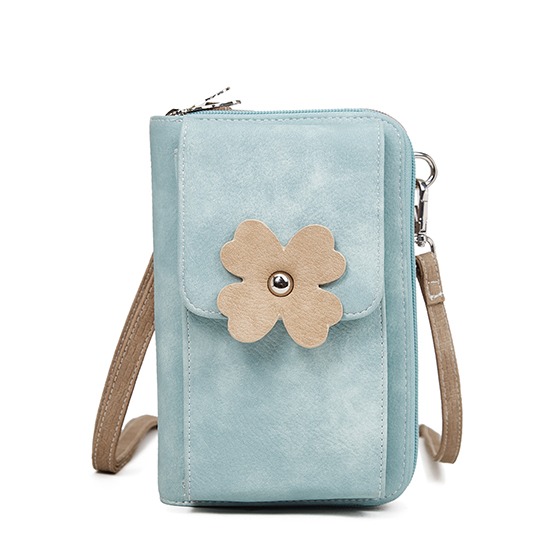 Hi-di-Hi Flying Flower Crossbody Bag/ Wallet/ Phone Bag Blue