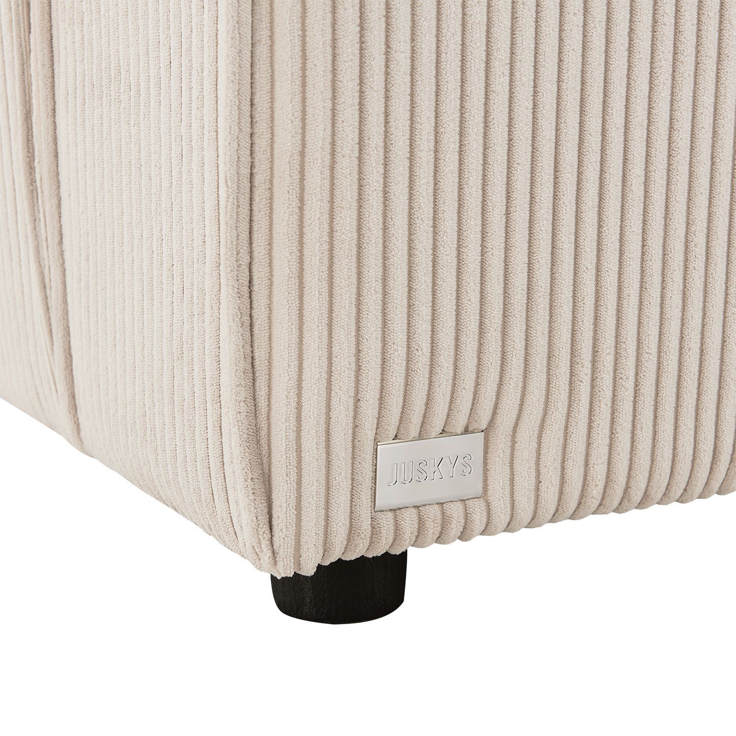 Juskys modulares Sofa Domas M - Couch Wohnzimmer - 3 Sitzer mit Lehnen & Kissen - Cord Beige