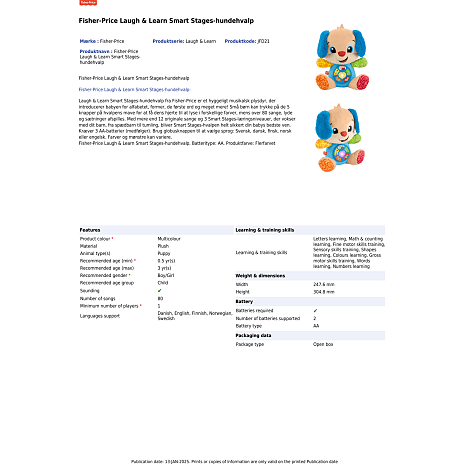 Fisher-Price Laugh & Learn aktivitetshvalp