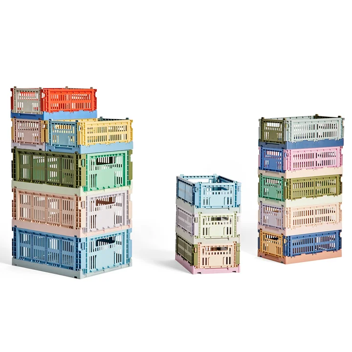 HAY - Colour Crate Korb S, 26,5 x 17 cm, blush, recycled (4er Set)
