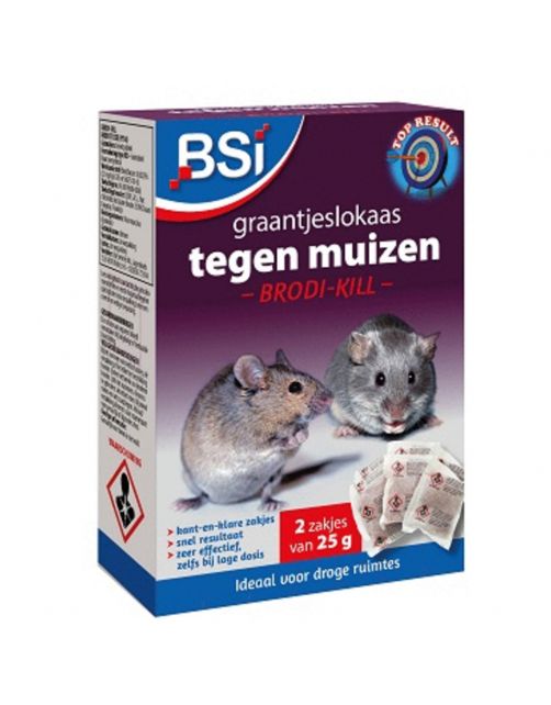 Bsi Brodi-Kill Grain - Muizengraan - Ongediertebestrijding - 2x25 g