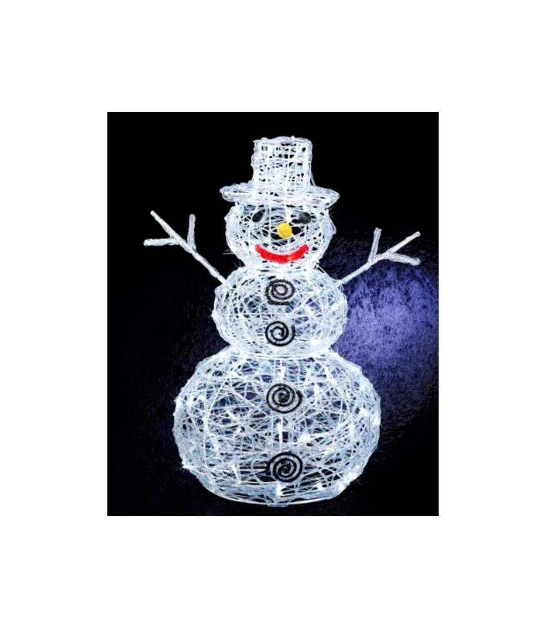 Décoration Lumineuse Bonhomme de Neige 61cm Blanc
