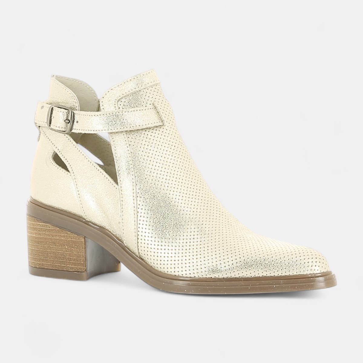 Bottines à talon Femme en cuir or