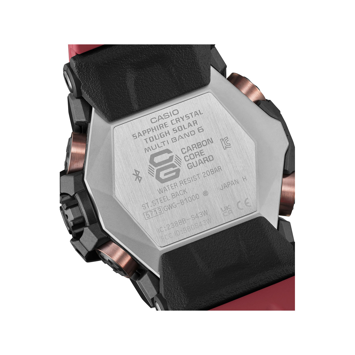 Montre CASIO G-SHOCK homme bracelet résine bordeaux