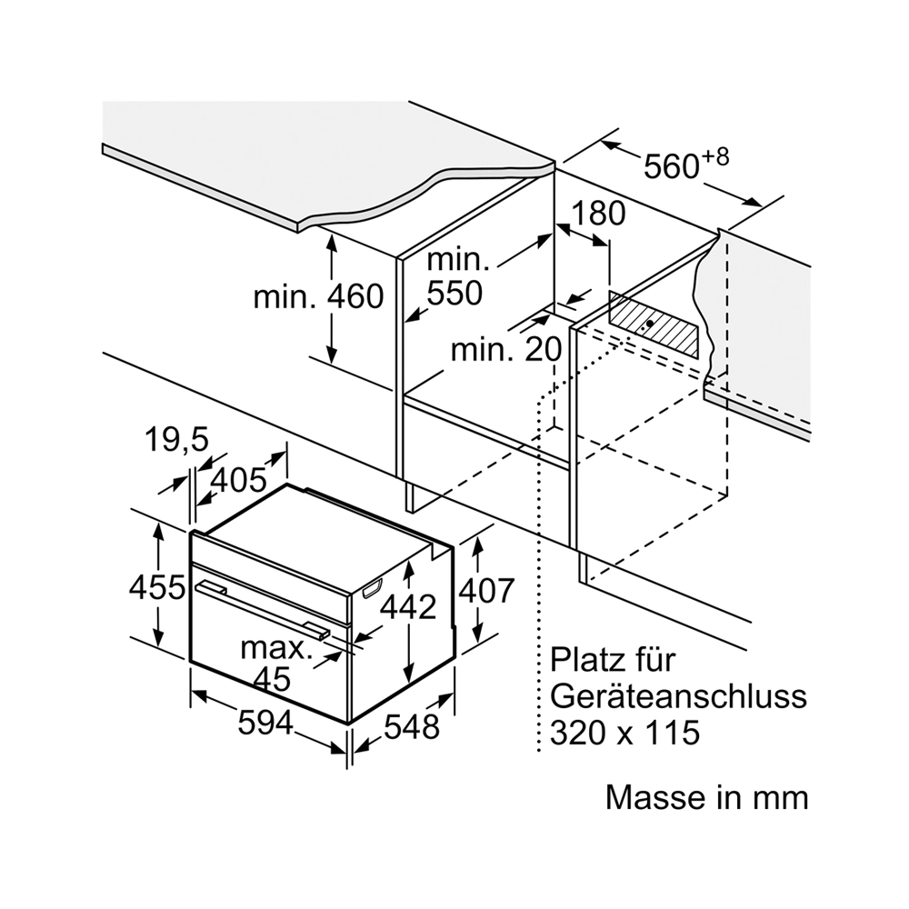 Siemens CM776GKB1 Einbau-Kompaktbackofen mit Mikrowellenfunktion 60x45cm 230V