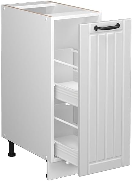 Vicco Midischrank Weiß Landhaus Fame-Line 30x82x52 cm - Apothekerunterschrank, Zeitloses Möbelstück, vielseitig einsetzbar