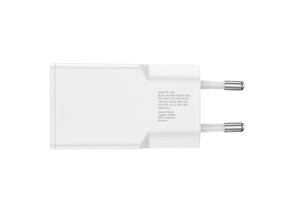 (30W) Slim USB C GaN Ladegerät Netzteil Power Delivery Plug (4S541124) - Weiss