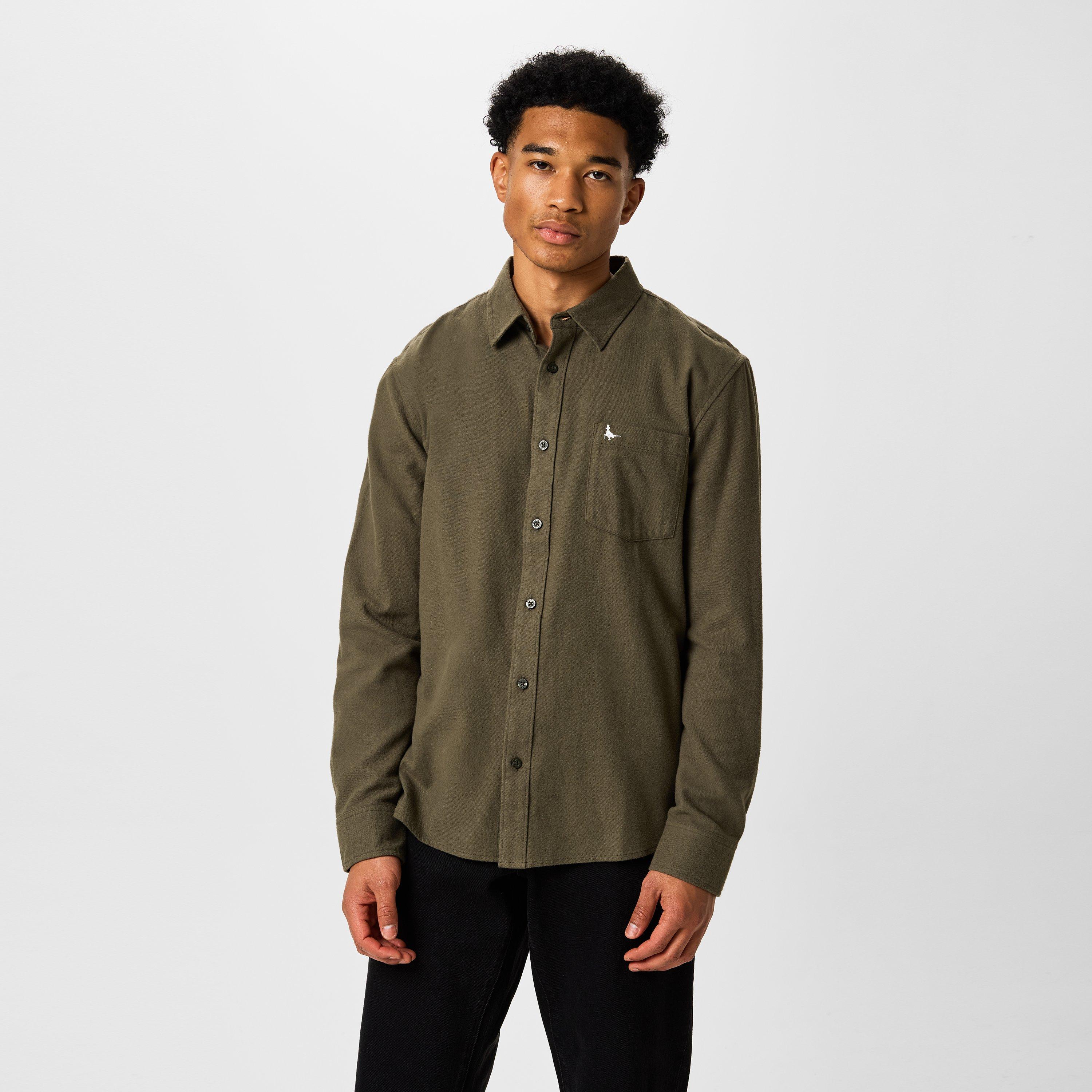 Jack Wills JW Plain Flannel Shirt Mens