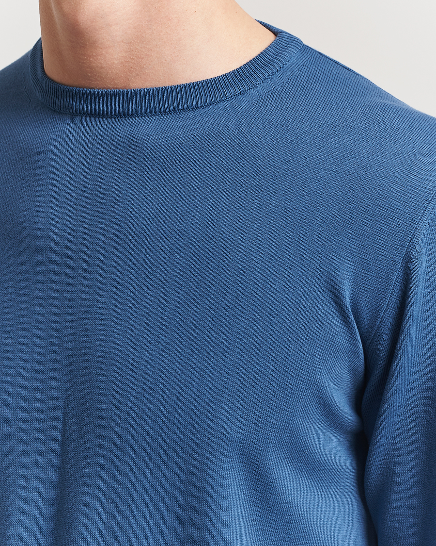 Morgano Supersoft Egyptian Cotton Crew Neck Mid Blue