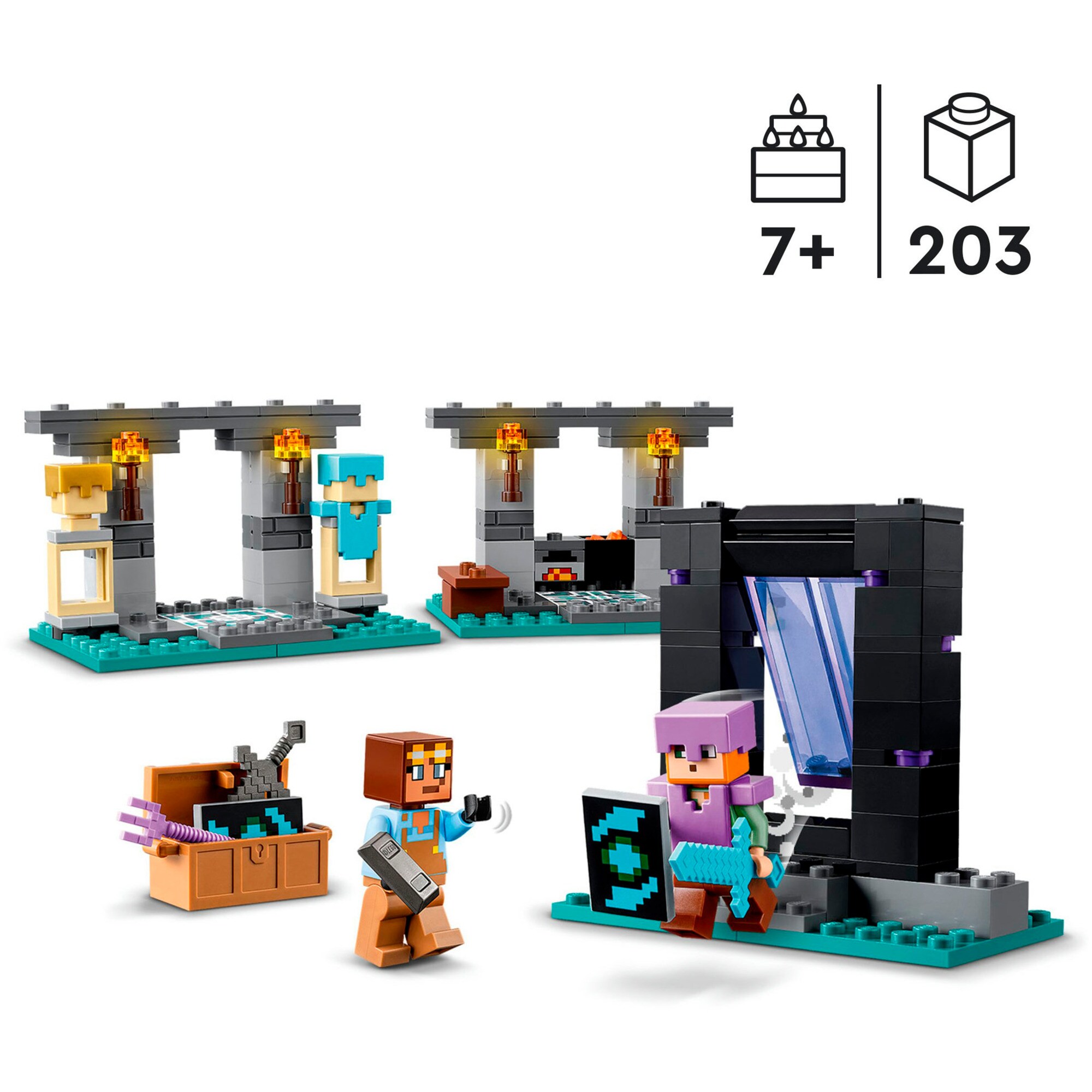 LEGO Konstruktionsspielzeug Minecraft Die Waffenkammer
